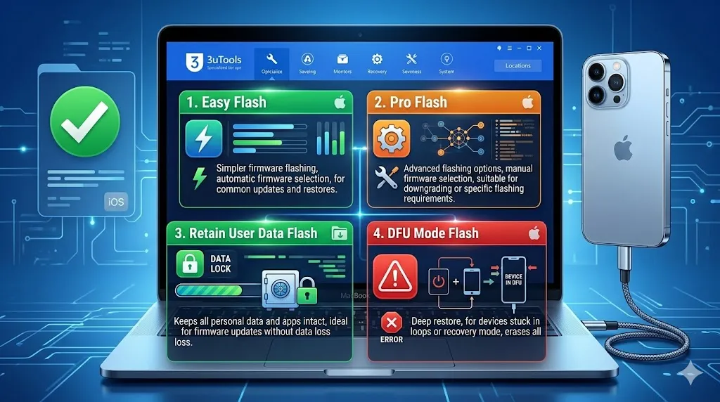 Types of 3uTool Flash and Their Modes